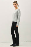 Studio Cable Knit Sweater (H Grey)