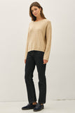 Studio Cable Knit Sweater (Warm Beige)