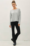 Studio Cable Knit Sweater (H Grey)