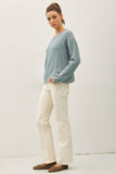 Studio Cable Knit Sweater (Retro Blue)