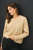 Studio Cable Knit Sweater (Warm Beige)