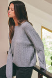 Studio Cable Knit Sweater (H Grey)