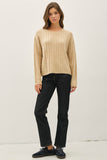 Studio Cable Knit Sweater (Warm Beige)