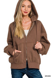 Core Comfort Zip-Up Hoodie (Brown)