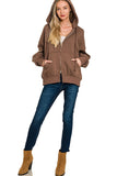 Core Comfort Zip-Up Hoodie (Brown)