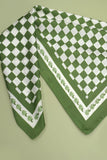 Green Checker Silky Scarf