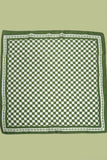 Green Checker Silky Scarf