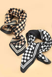 Silky Checker Bandana Scarf (Black)