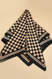 Silky Checker Bandana Scarf (Brown)