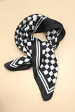 Silky Checker Bandana Scarf (Black)