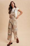 Vintage Print Denim Jumpsuit