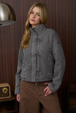 Quilted Tie Puffer Jacket ( Charcoal)