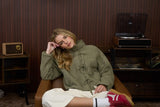 Quilted Tie Puffer Jacket (Olive)