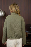 Quilted Tie Puffer Jacket (Olive)