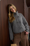 Quilted Tie Puffer Jacket ( Charcoal)