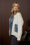 Knit Denim trim jacket
