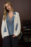 Knit Denim trim jacket