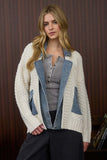 Knit Denim trim jacket