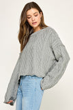 Cider Season Cable Knit Sweater (H Grey)