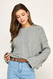 Cider Season Cable Knit Sweater (H Grey)