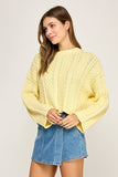 Cider Season Cable Knit Sweater (Butter Yellow)