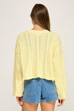 Cider Season Cable Knit Sweater (Butter Yellow)
