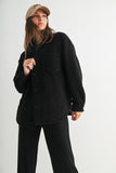 Frostline Sherpa Shacket (Black)