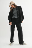 Frostline Sherpa Shacket (Black)