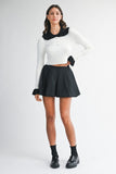Petal Trim Contrast Knit (Off White)
