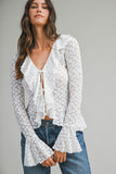 Romance Ruffle Tie Top (White)