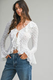 Romance Ruffle Tie Top (White)
