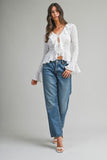 Romance Ruffle Tie Top (White)