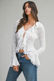 Romance Ruffle Tie Top (White)