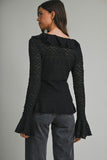 Romance Ruffle Tie Top (Black)