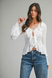 Romance Ruffle Tie Top (White)