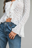 Romance Ruffle Tie Top (White)