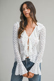 Romance Ruffle Tie Top (White)