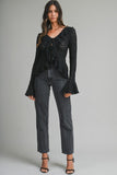Romance Ruffle Tie Top (Black)