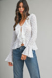 Romance Ruffle Tie Top (White)
