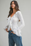 Romance Ruffle Tie Top (White)