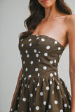 Margot Polka Midi Dress (Brown)