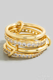 Gold Dipped Pave Linked Band Rings
