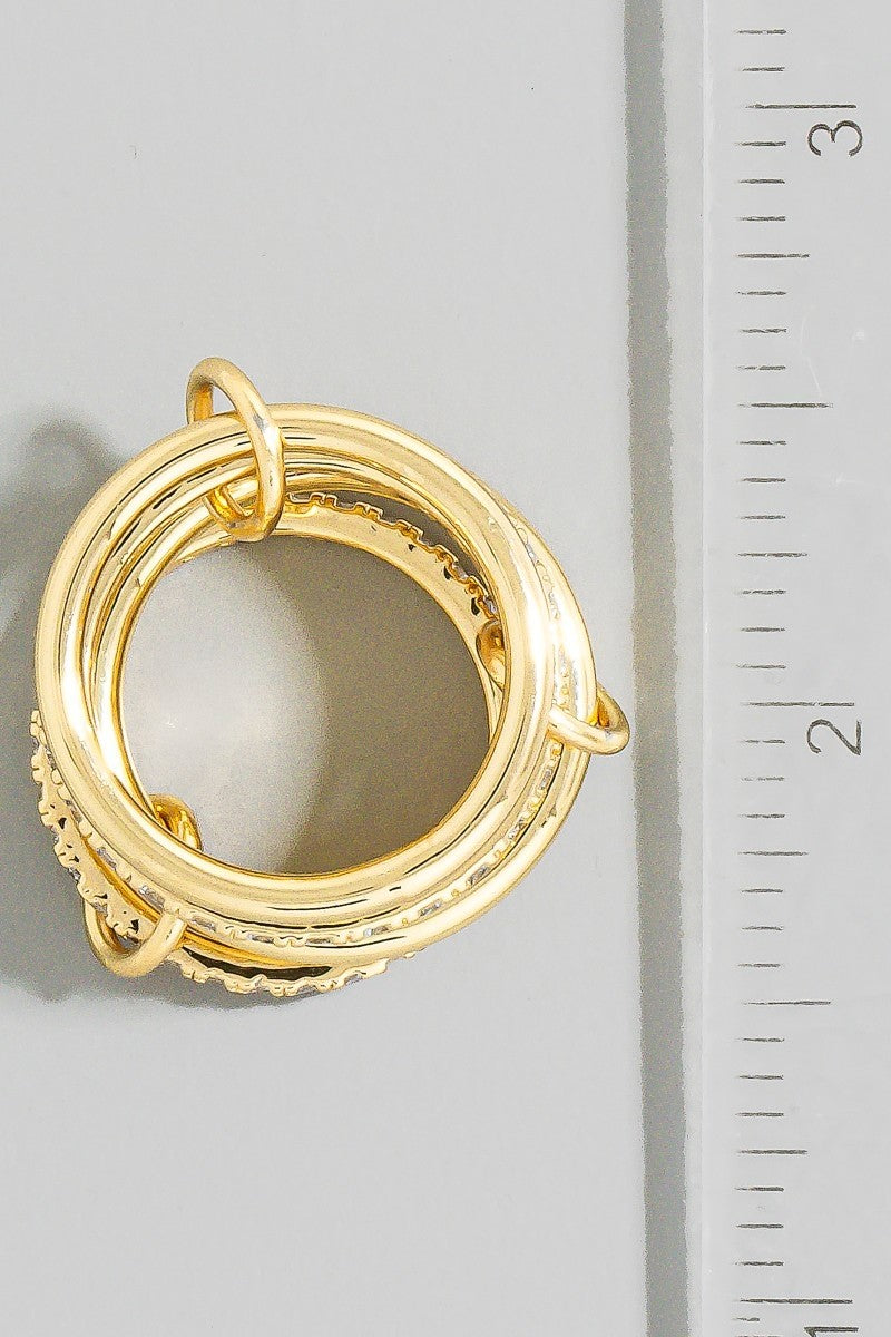 Gold Dipped Pave Linked Band Rings