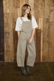 Wide Leg Cropped Overalls (Stone)