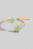 Gold Dipped Multicolored Flower Ring