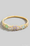 Flower Studded Dainty Ring