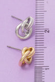 Gold Dipped Knotted Stud Earrings