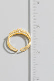 Gold Dipped Two Row Studded Flower Ring