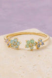 Gold Dipped Colorful Flower Open Ring