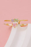 Gold Dipped Heart And Flower Ring